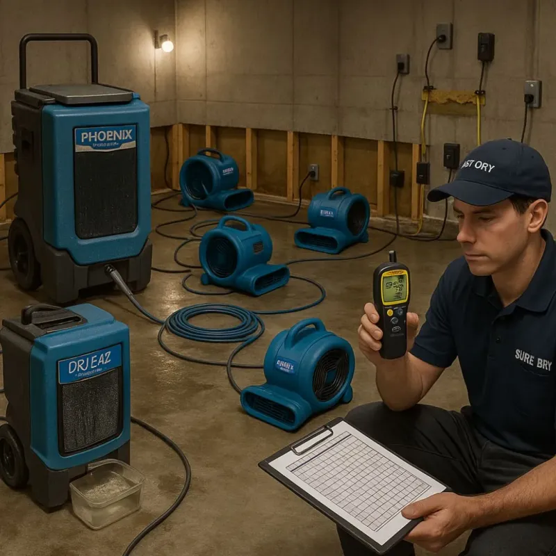 Structural Drying and Dehumidification process in Nutley, NJ